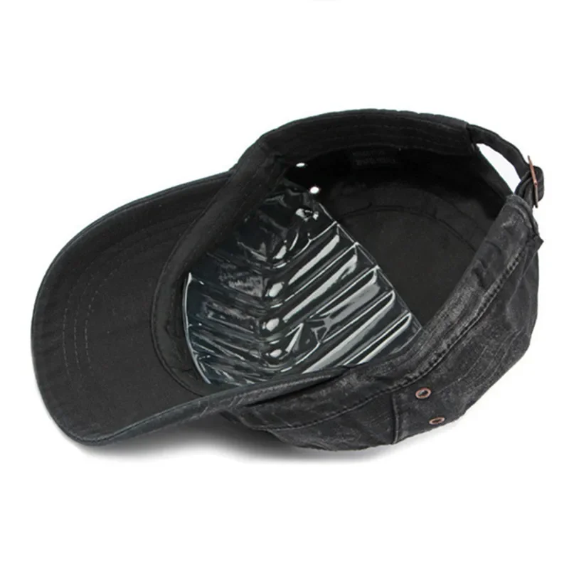 Snapback Cap Flat Caps For Men New Washable Cotton Vintage Military Hats Personality Make Old Retro Men's Camping Fishing Cap