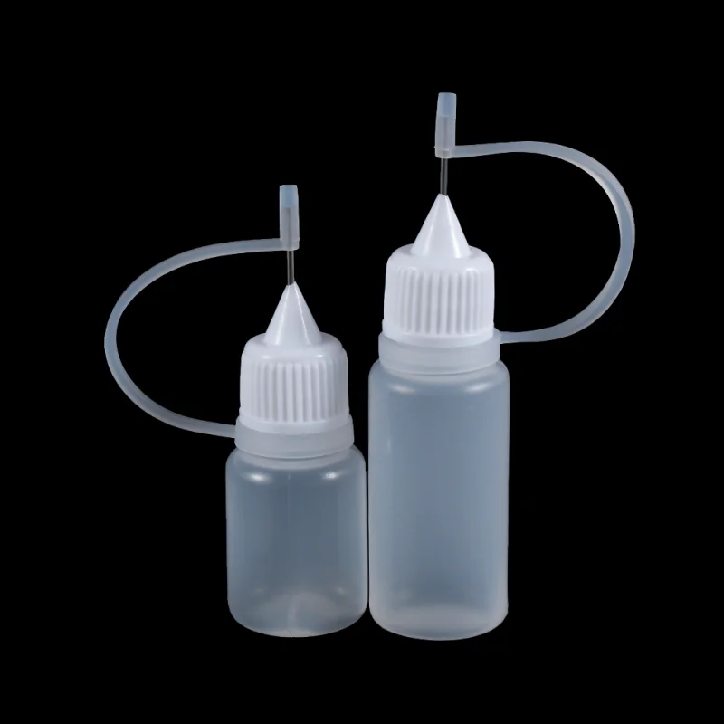 Aplicador de pegamento de punta de aguja reutilizable, botella de plástico para papel Quilling, herramienta de álbum de recortes artesanal, 5