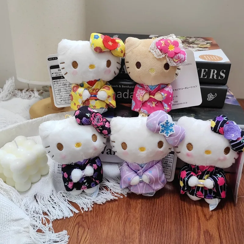 

Hello Kitty Kimono Plush Stuffed Doll Cute Kawaii Bag Charm Keychain Backpack Pendant Decor Home Ornaments For Adult Women Gift