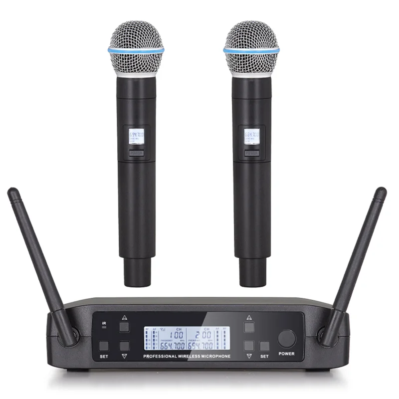 Wireless Microphone GLXD4 Professional UHF System Handheld Mic for Stage Speech Wedding Show Band Party Church-US Plug