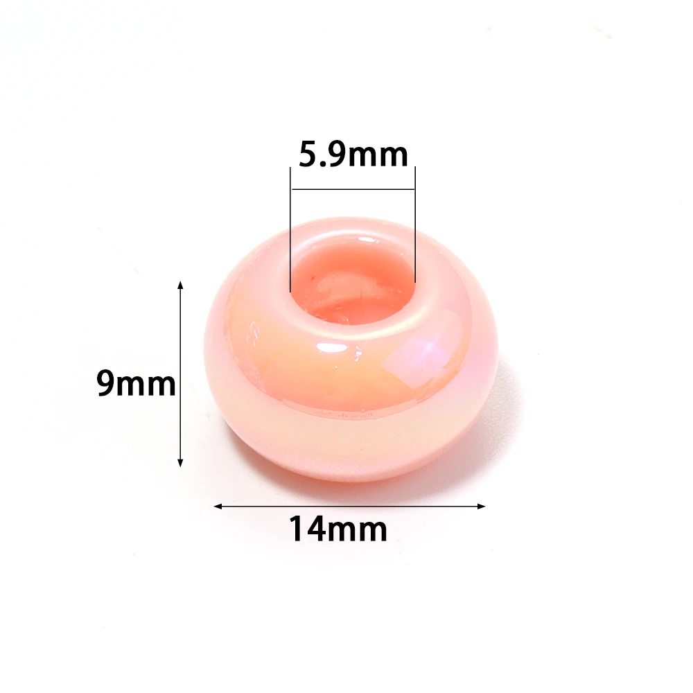 20 Stück 9x14mm UV-Farbige Acryl-Abakusperlen mit Großem Loch, Runde Flache Lose Abstandsperlen für DIY Schlüsselanhänger, Armbänder und Schmuckherstellung – Detail 1