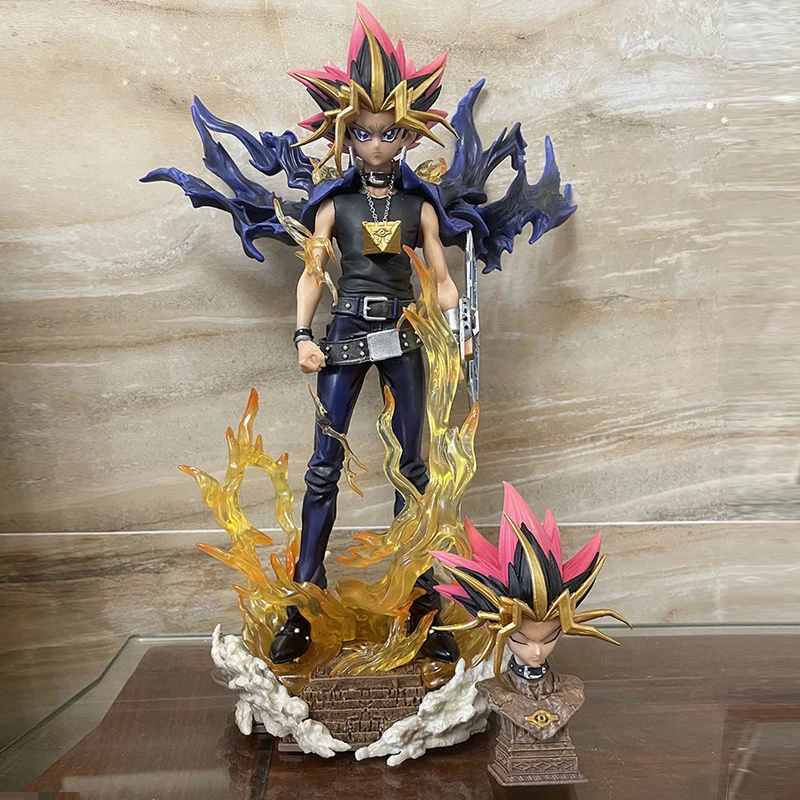 30 cm Duel Monsters Anime Figur Gk Yugi Muto Figuren 2 Köpfe PVC Figur Statue Modell Puppe Sammlung Spielzeug Kinder Weihnachten geschenke