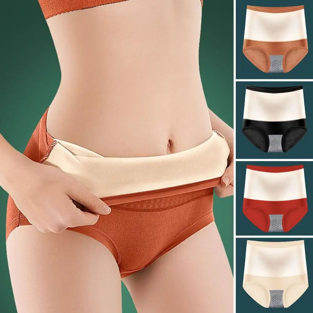 Waist Panties Women Winter Briefs High Waist Plush Warm Women\'s Underpants with Uterus Tummy for Winter