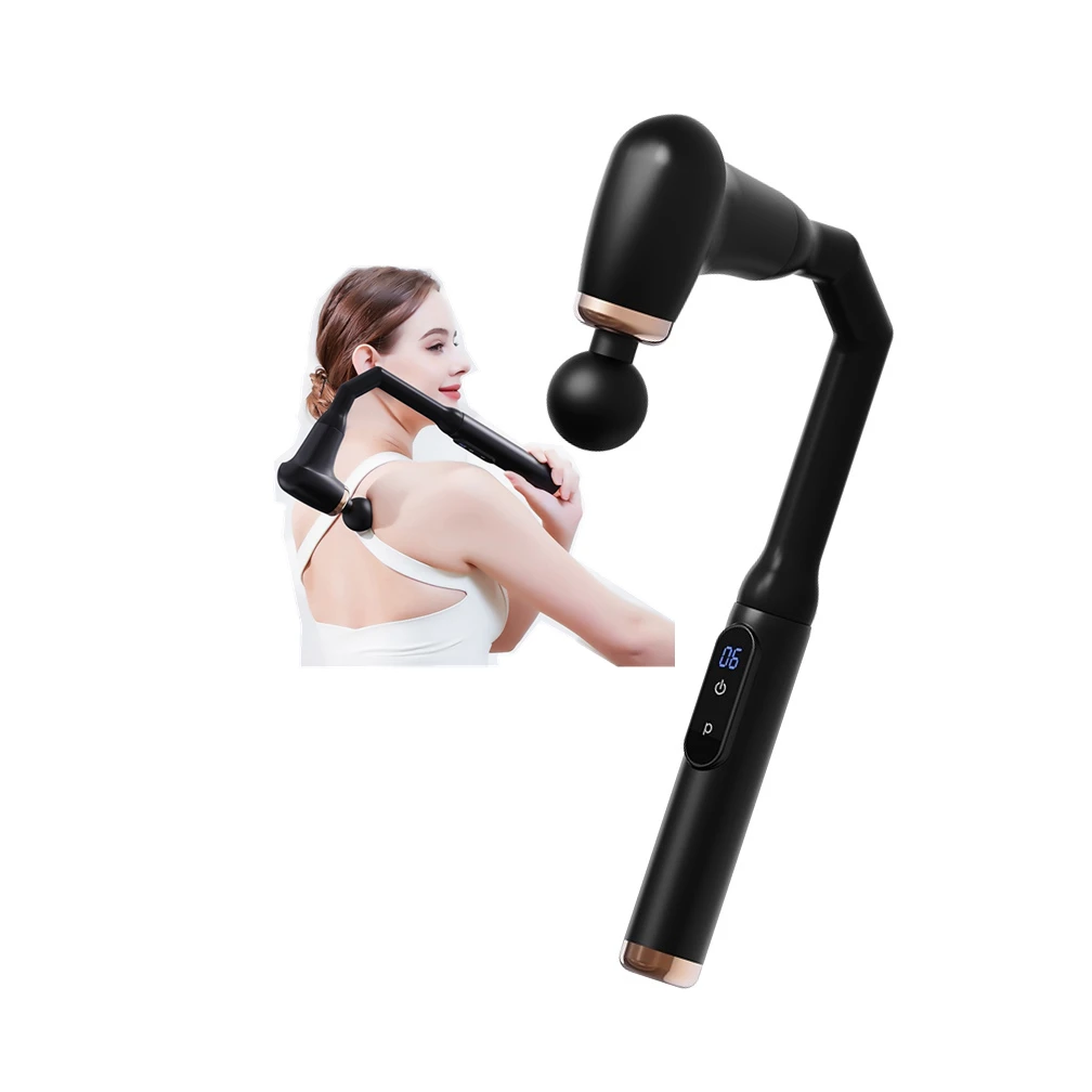 Pistolet do masażu z ulepszonym przedłużonym uchwytem Pistolet do masażu głębokich tkanek z 4 głowicami do łagodzenia bólu