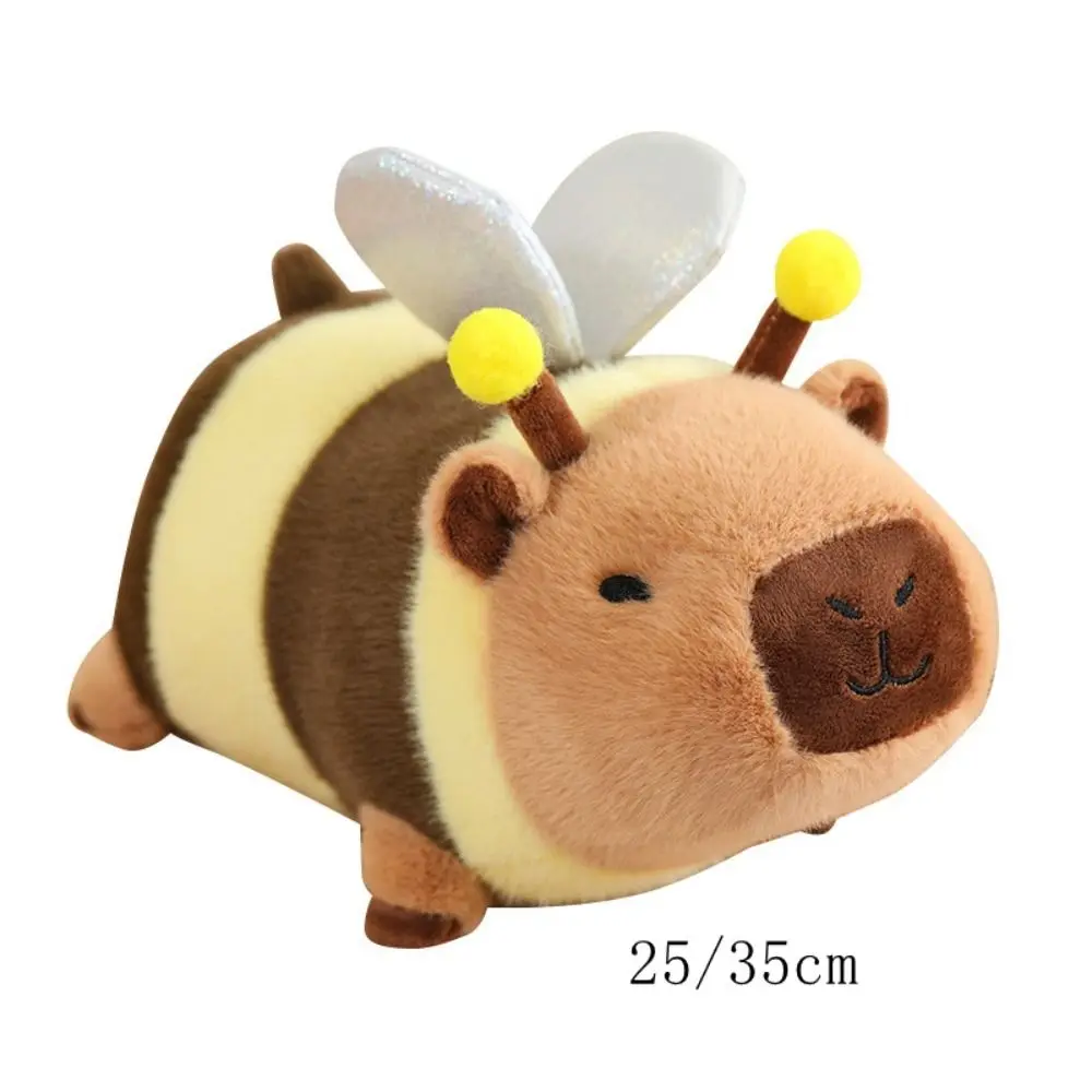 Persimmon Capybara เปิดเป็น Bee Plush ของเล่น Bee ตุ๊กตาผ้า Capybara ยืนของเล่นตุ๊กตาเบอร์เกอร์น่ารักตุ๊กตาสัตว์ตุ๊กตาลูกสุนัขของเล่น