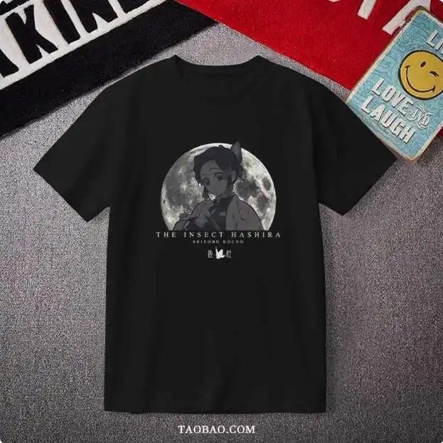 

Anime Demon Slayer Kochou Shinobu Short Sleeve T-Shirt Summer Cosplay Student Loose Tops anime