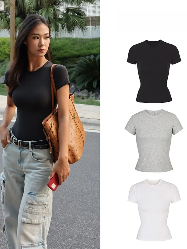 

Kardaian Fit Everybody apewear Top Women's ort Sve T-irt Moisture ng Sweat Absorbent round Ne ort Length