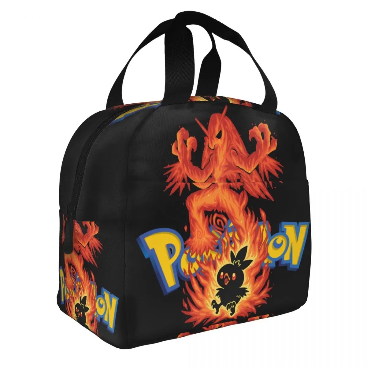 Weekend Picnic Silhouette Fire Chick Evolution Large Capacity Beverage Pokemon Lunch Bag Girl Kid Hand Bag