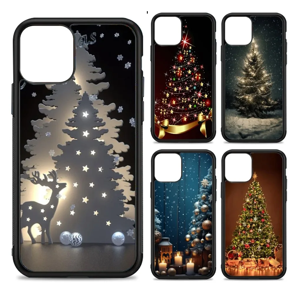 Merry Christmas Tree Phone Case Silicone PC+TPU For For IPhone 11 12 13 14 15 16 Plus Pro Max Cover