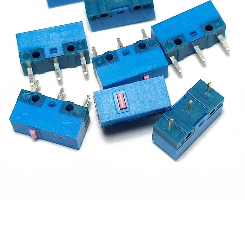 SZSU 2Pcs Original HUANO Mouse Micro Switch Micro Button Mouse Microswitch 80 Million Click Life 3 Pin Pink Dot 70g 0.74N