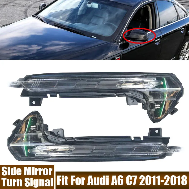 Car Accessories Rearview Side Mirror Turn Signal Light Side Wing Reversing Indicator Lamp For Audi A6 C7 2011-2018 4G5949101A