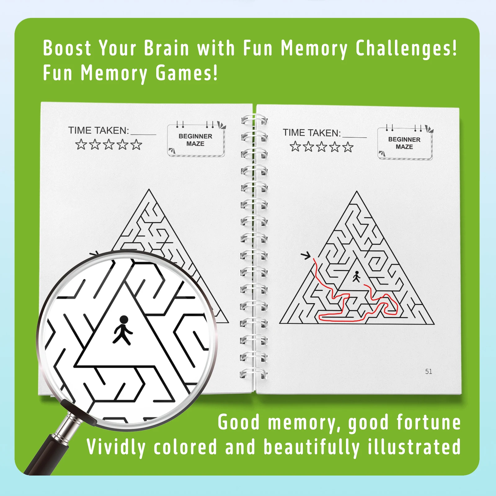 Kids Maze Game Book, Fun Puzzle Activity Workbook, Brain Training for Children, Improve Concentration & Logical Thinking view 3