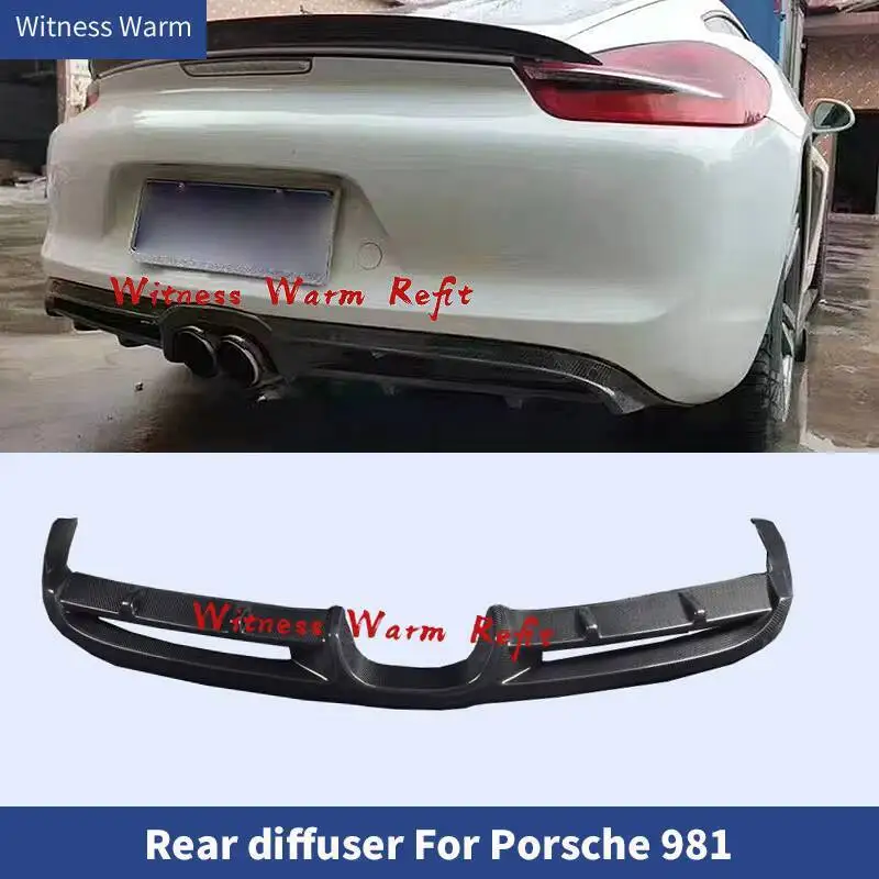 Diffuseur de Pare-Chocs Arrière en Fibre de Carbone, pour Porsche Cayman Boxster 981 2013 - 2015