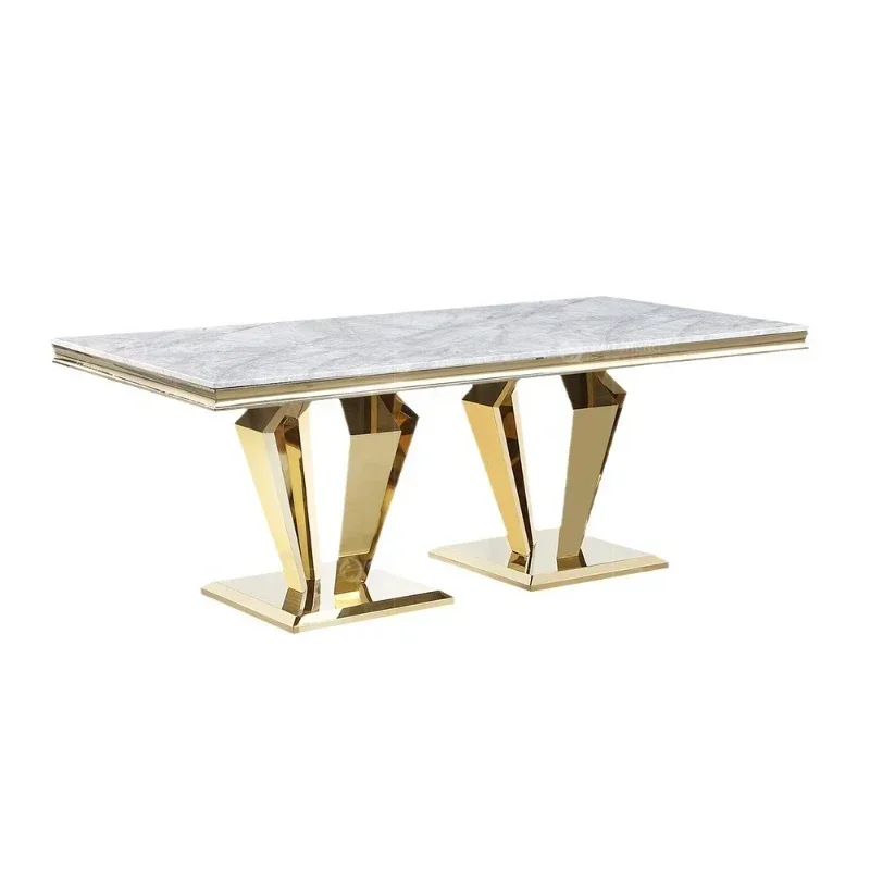 Marble dining table household high-end light luxury