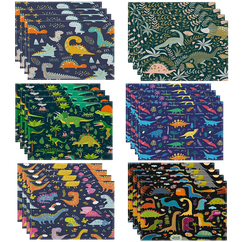 Nette Cartoon Dinosaurier Tischsets Tischsets Für Kinder Kinder Stoff Untersetzer Tisch Dekoration Matte Küche Esszimmer Tischsets Pads