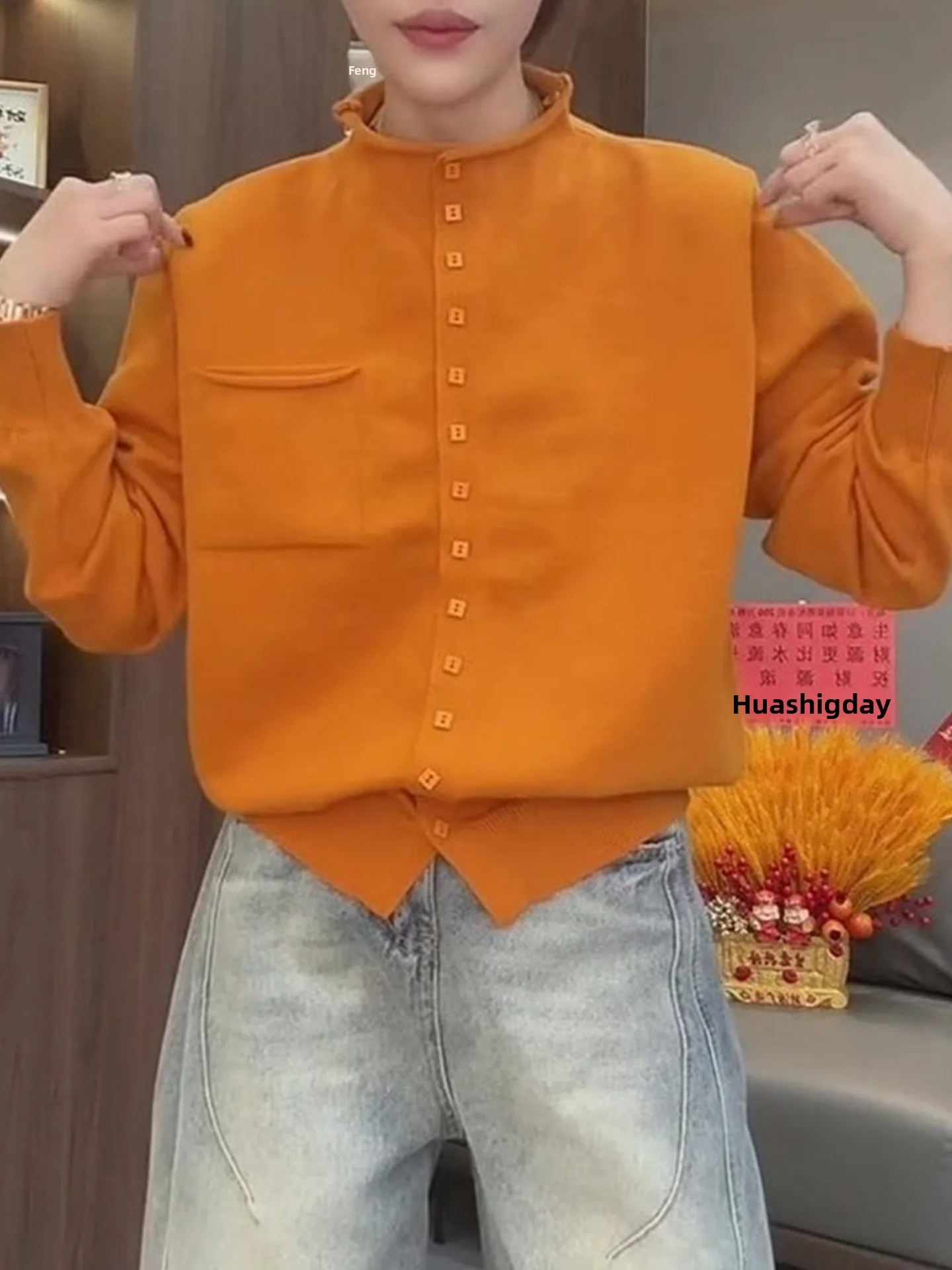 편안한 니트 롱 스웨터 캐주얼 단색 가을 겨울 싱글 버튼 슬림 스웨터 부드러운 카메라