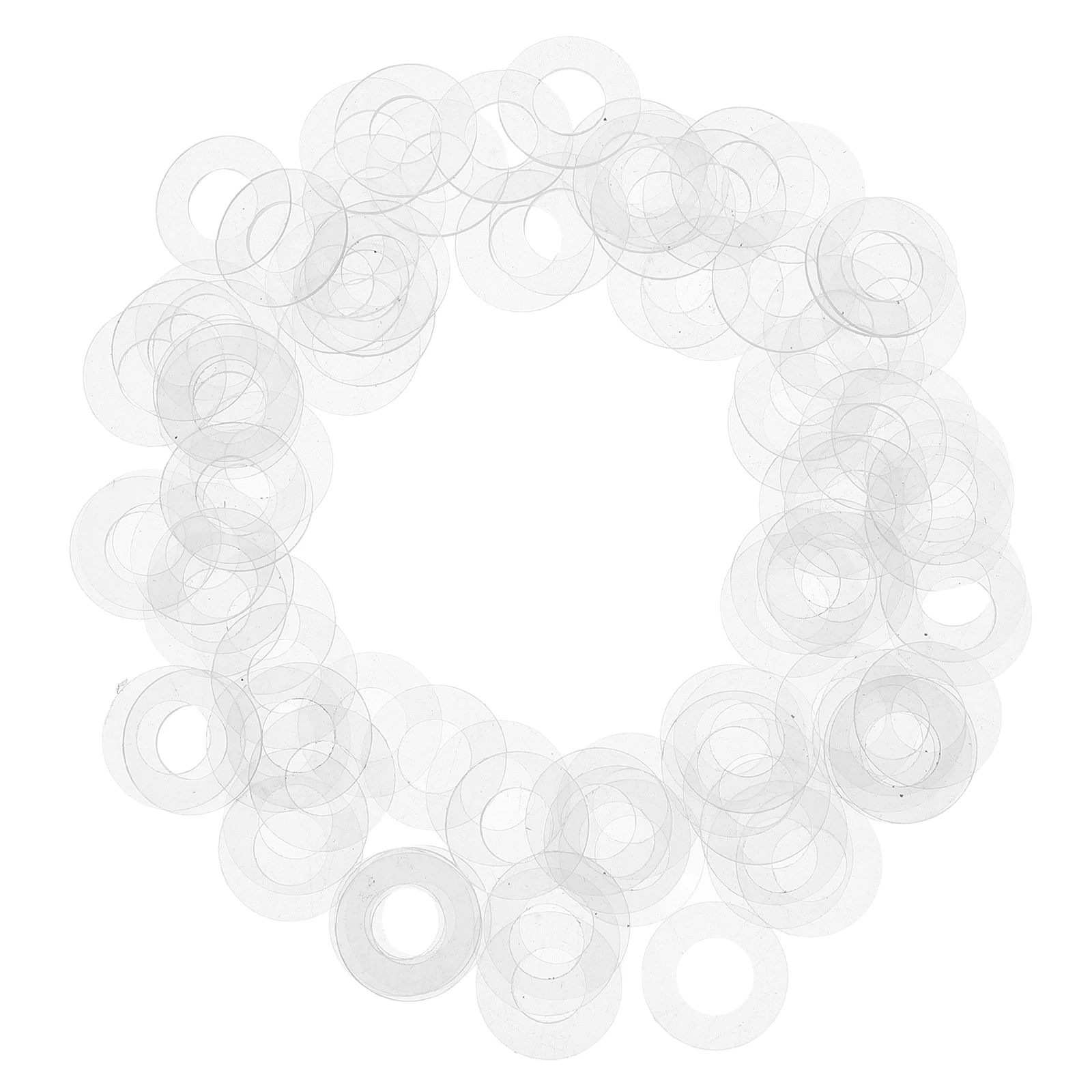 

100Pcs Flat Transparent Plastic Washer High Temperature Resistant PVC Insulation Sealing Gasket for Shower Door Handle