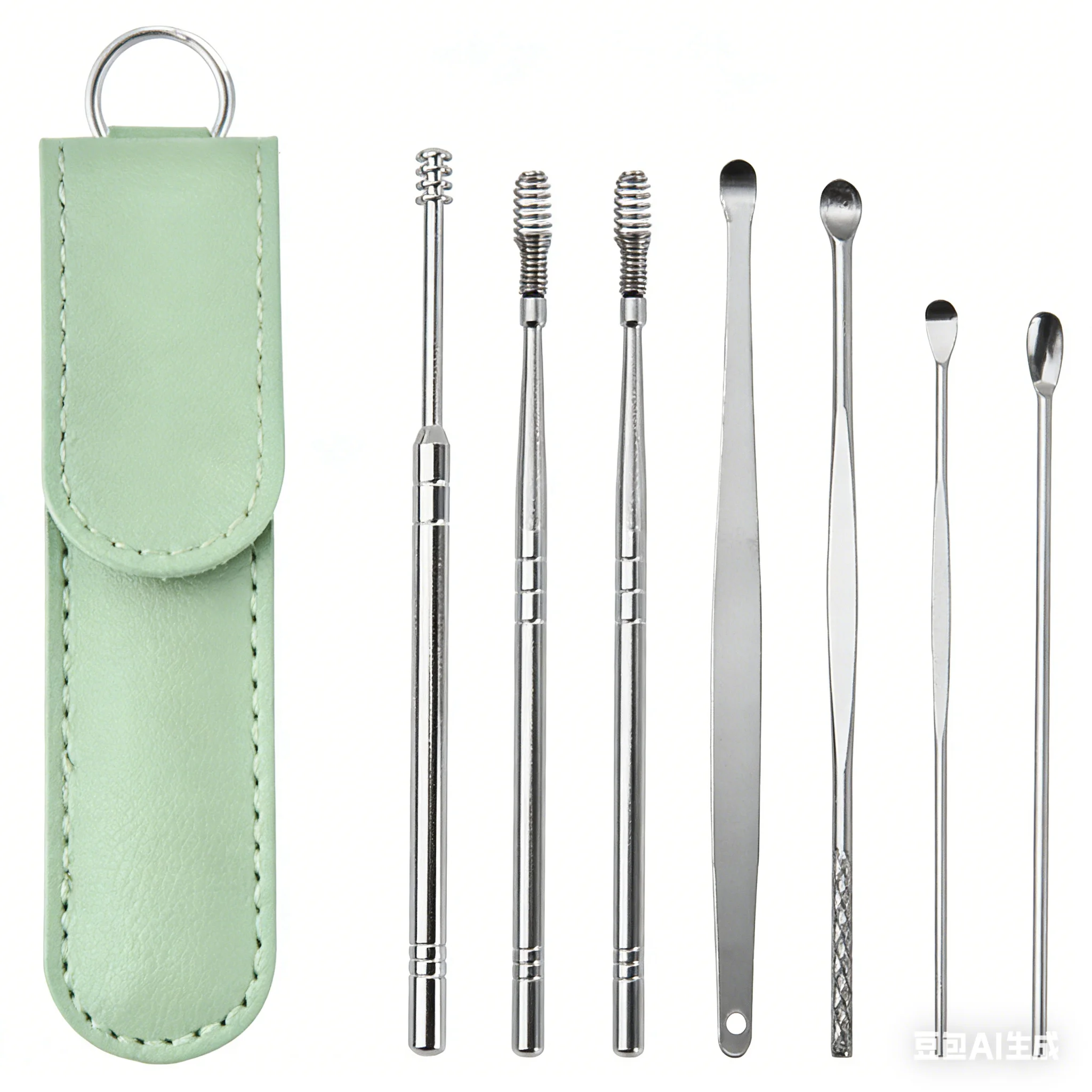 6-Piece Portable Ear Pick Set, Spiral Spring Earwax Removal Tools, Household Ear Cleaning Kit
