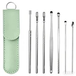 6-Piece Portable Ear Pick Set, Spiral Spring Earwax Removal Tools, Household Ear Cleaning Kit