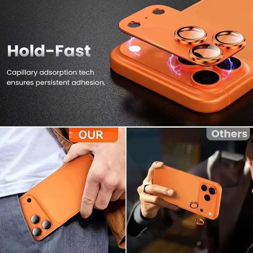 Alloy Aluminum Camera Lens Protector For iPhone 18 17 Pro Max Duo Strong Adsorption Metal Lens Tempered Glass Protective Cover