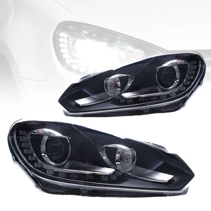 

Headlights Assembly Modified R20 For 6 Tear-eye LED Daytime Running Light Lens Xenon Headlight Automobile