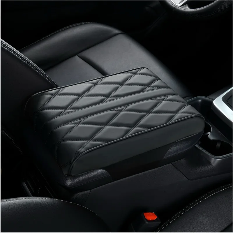 Auto Armlehne Matte Mittel konsole Armlehne Schutz kissen Wellens tickerei Pu Leder Auto Armlehnen Aufbewahrung sbox Abdeckung Pad