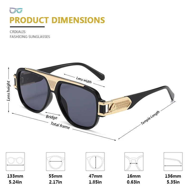 CRIXALIS Vintage Classic Pilot Sunglasses For Men Anti Glare Mirror Driving Male Sun Glasses 2023 Trending Products Women shades