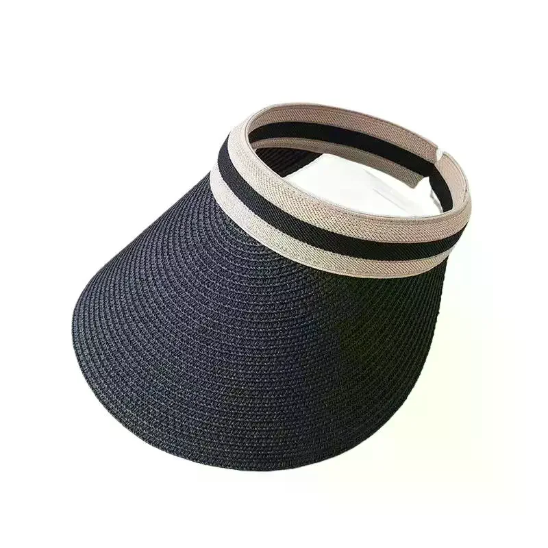 Open Top Straw Hat Raffia Sun Hat Women UV Block Wide Brim For Casual Travel Summer Beach