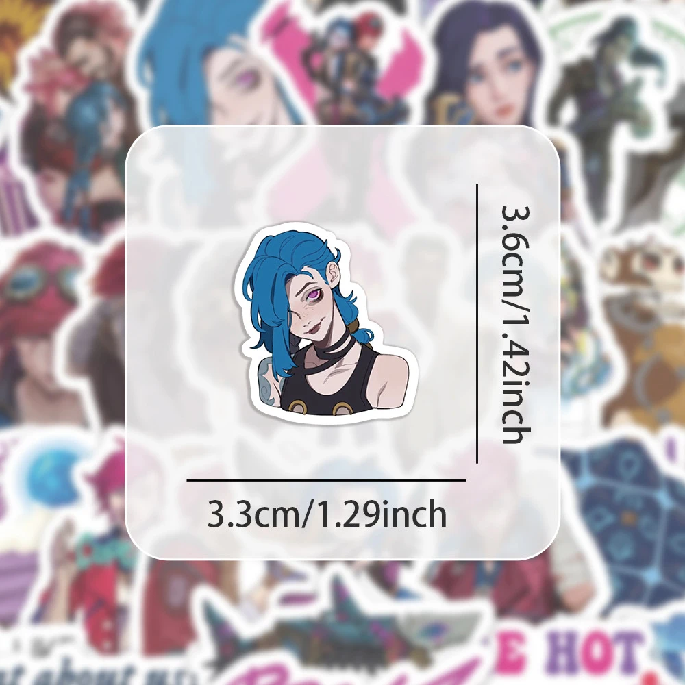 10/30/60pcs Cartoon Arcane Game Stickers Waterproof DIY Skateboard Phone Case Notebook Car Cool Anime Graffiti Decals Decoration