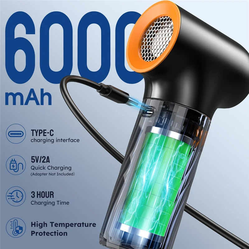 ABLL-圧縮エアダスター、ミニブロワーターボファン130000RPM - コードレスエアダスターブロワー、車のドライキーボードPCコンピュータ用