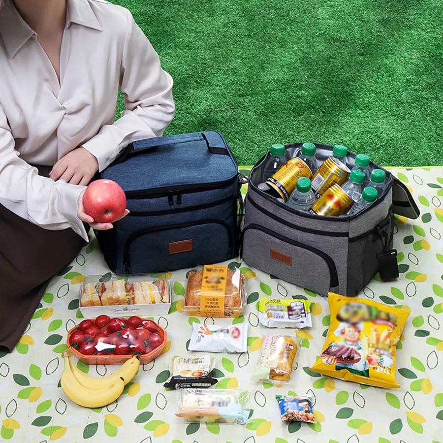 

Bento bag portable large insulated lunch bag shoulder carrying outdoor picnic lunch bag waterproof and leak proof thickened