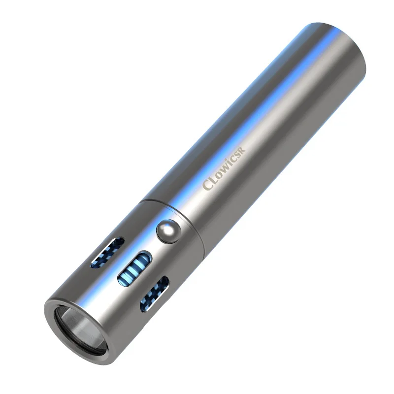 Neue Edelstahl-Taschenlampe – superhell, wiederaufladbar, tragbar für Outdoor-Wanderungen, Notfälle, weißer Laser mit festem Fokus