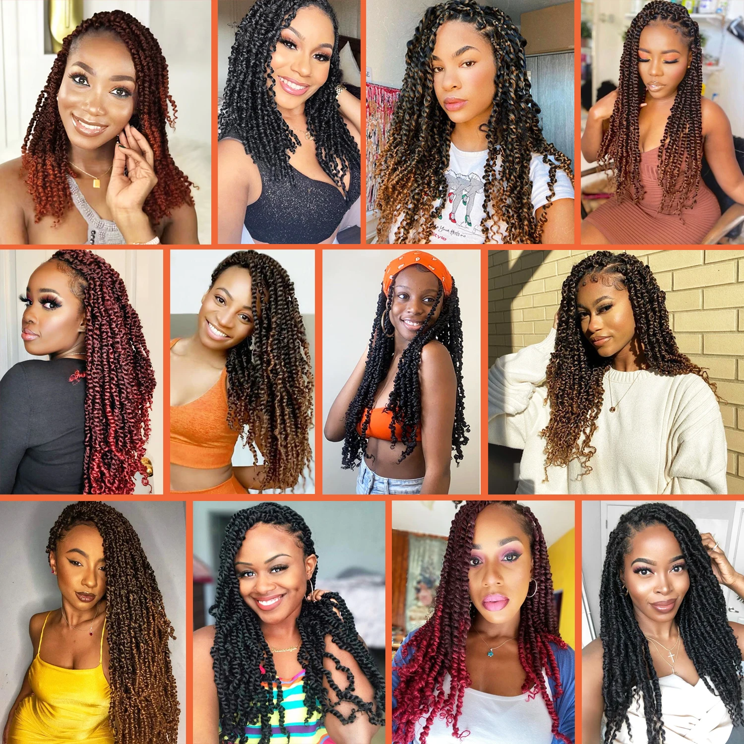 Dansama Boho Passion Twist Gehaakt Haar Pre-Lused Synthetische Gehaakte Twist Vlechten Haar Pre-Twisted Ombre Bruine Passie Twist