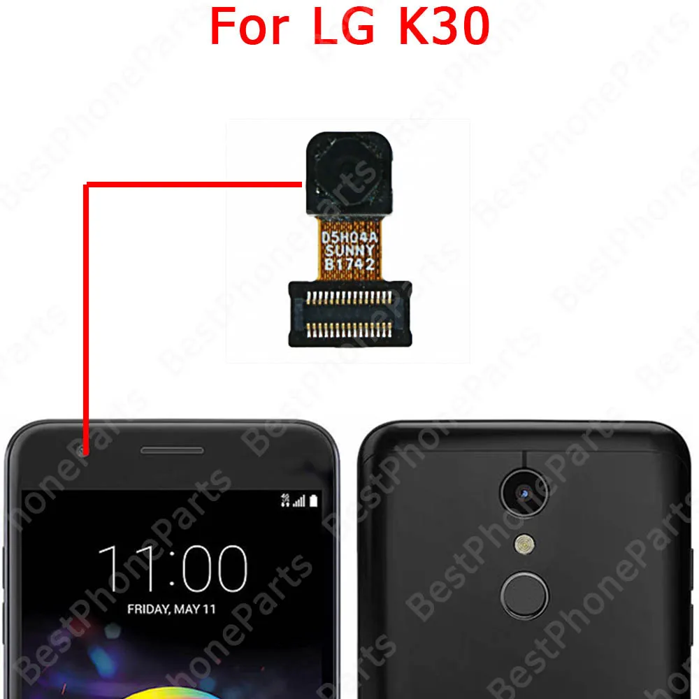 Facing Selfie Big Camera For LG K7 K8 K10 K22 K30 K31 K52 K61 Rear Backside Back View Front Camera Module Flex Cable