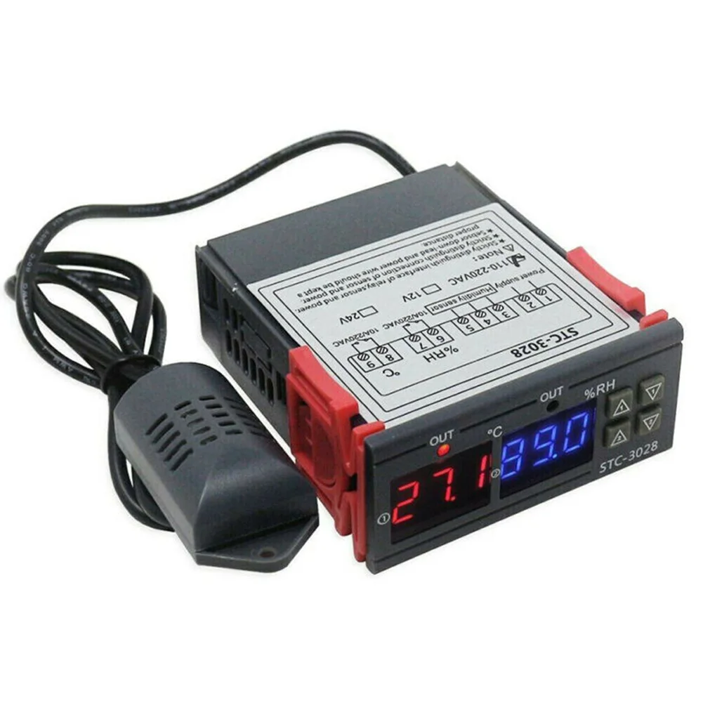 12V/24V/110-220V STC-3028 Digital Dual LED Temperature Controller Thermostat Wide Range Power Supply Easy To Use