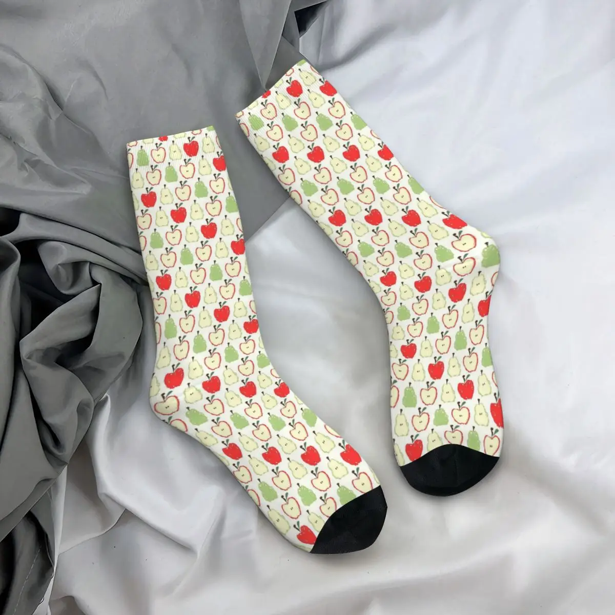 

All Seasons Crew Stockings Cute Apple And Pear Pattern Socks Casual Long Socks Accessories for Men Women Christmas Gifts