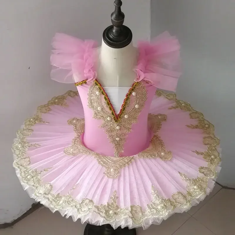 Children's tutu glowing dance performance suit tutu puffed gauze skirt girls suspender performance suit Swan Lake skirt