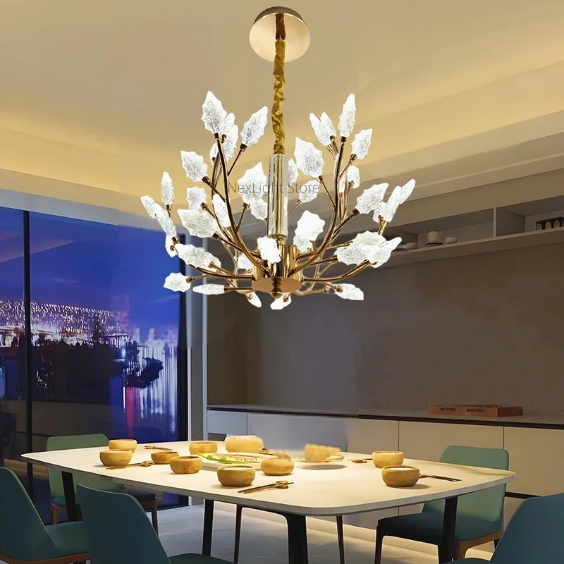 New branch shaped crystal bedroom pendant light luxury art decoration living room study dining room