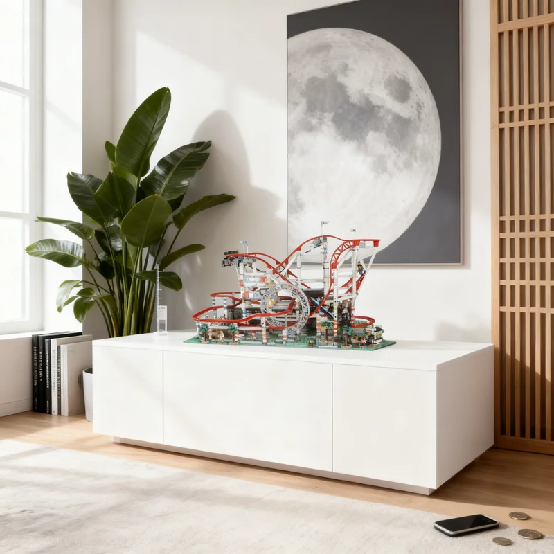 

6711 деталей MOC: Техническая модель двухцепной американской горки для опытных строителей, конструктор, архитектурная игрушка, рождественский подарок для детей