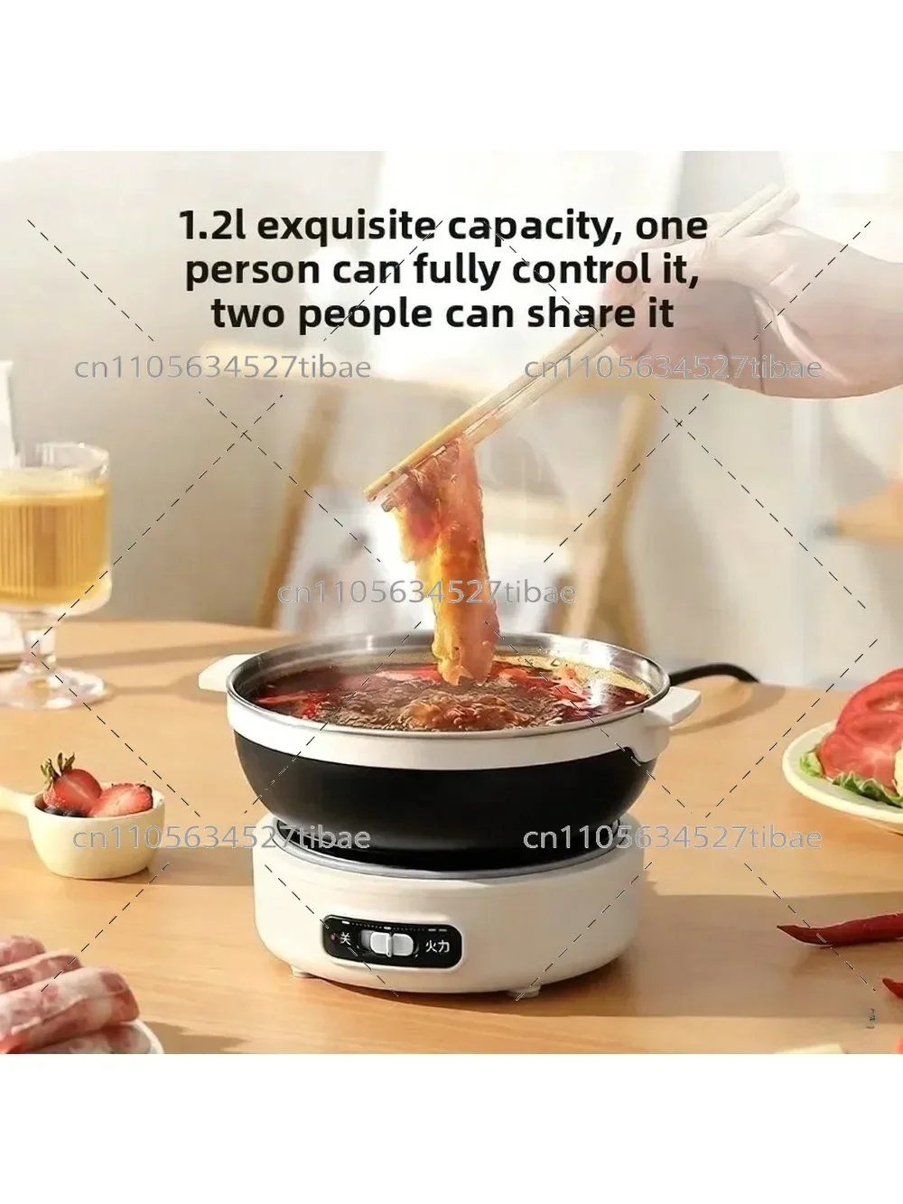 220V Electric Cooking Pot Portable Multi-Cooker Folded Rice Cooker Travel Hot Pot for Dormitory Use with Split Electrical Capabi