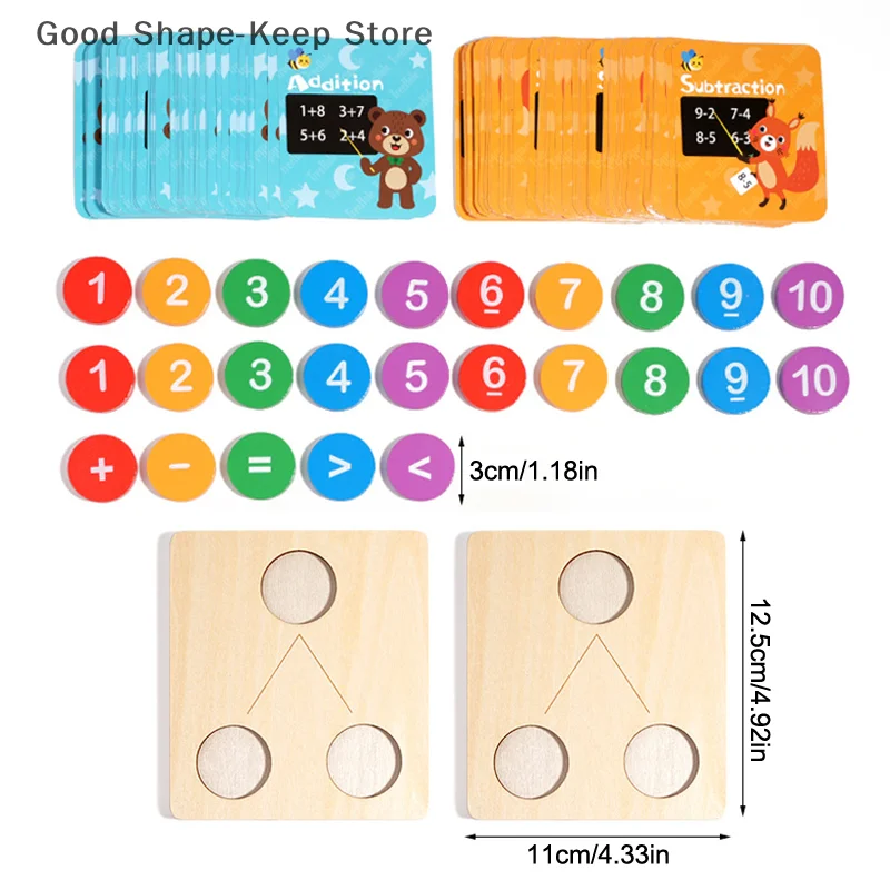 Kids Math Wooden Digital Decomposition Arithmetic Montessori Toy Early Education Teaching Aids Number Cognition Counting Toys