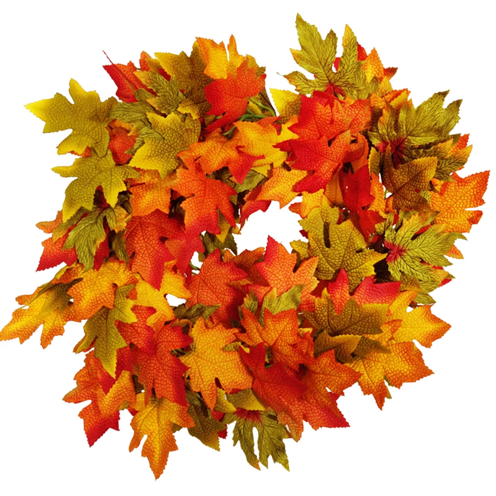 

200CM Autumn Artificial Maple Leaf Home Decor Wreath Fake Leaf Plant Vine Garden Halloween Wall Outdoor Doors Windows Decoration