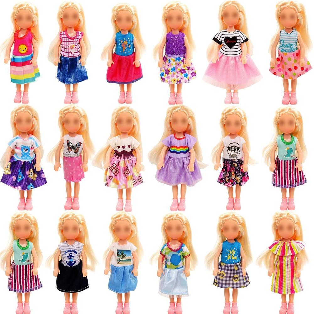 14cm Kelly Doll Clothes Fashion Dress Casual Comfortable Outfit Fit 12-14cm/5 Inch Girl Doll,Our Generation Doll,Children's Toys