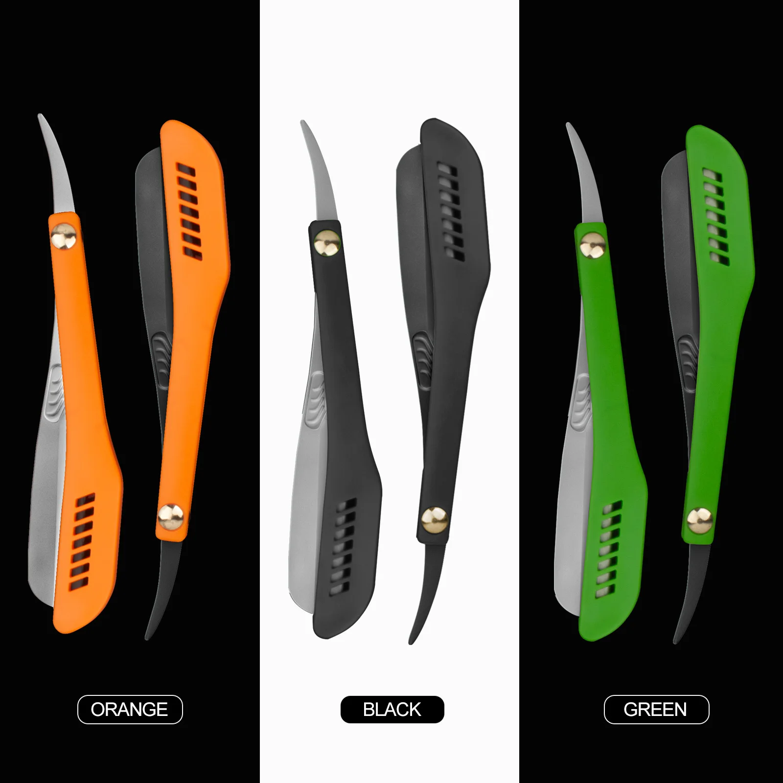 New Type Barber Folding Shaving Razor Stainless Steel Manual Hair Removal Shaver Razors Acrylic Men Beard Shaving Knife Holder