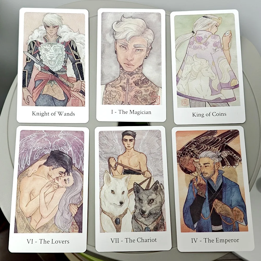 12 * 7 cm Botan Tarot met weelderige en grillige aquarelillustraties in stijve doos 78 stuks Japanse tarotkaarten