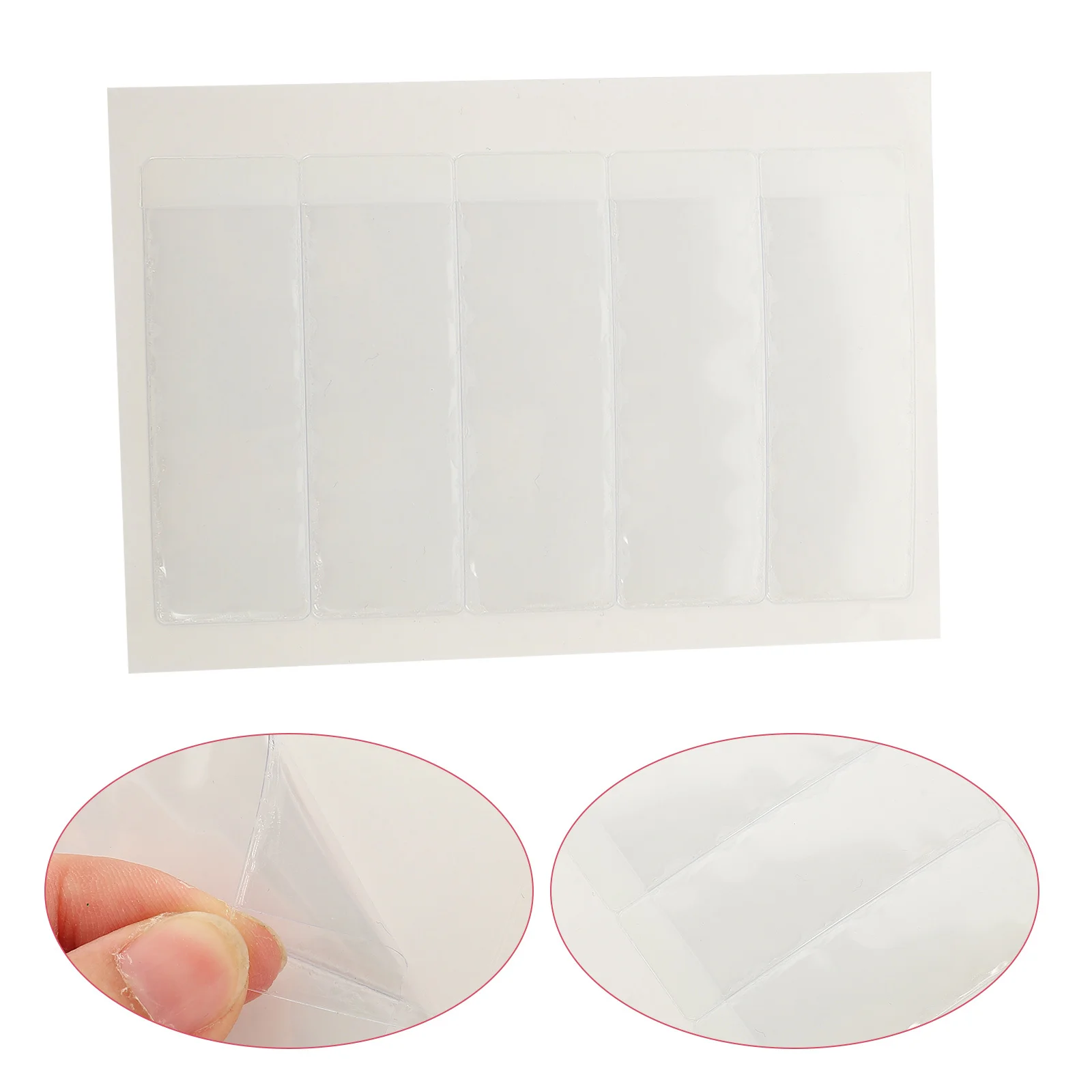 

Adhesive Index Card Pockets Transparent Label Holders For Business Cards Plastic Card Protector Self Adhesive Organizer