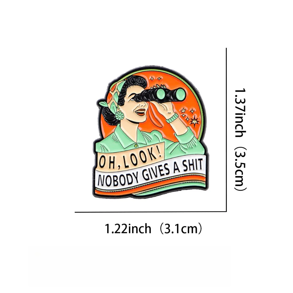 2 Pcs Quirky Contrasting Style Brooch Telescope Fun Slogan Badge Clothes Bags Decorations Personalized Trendy Cool Accessories