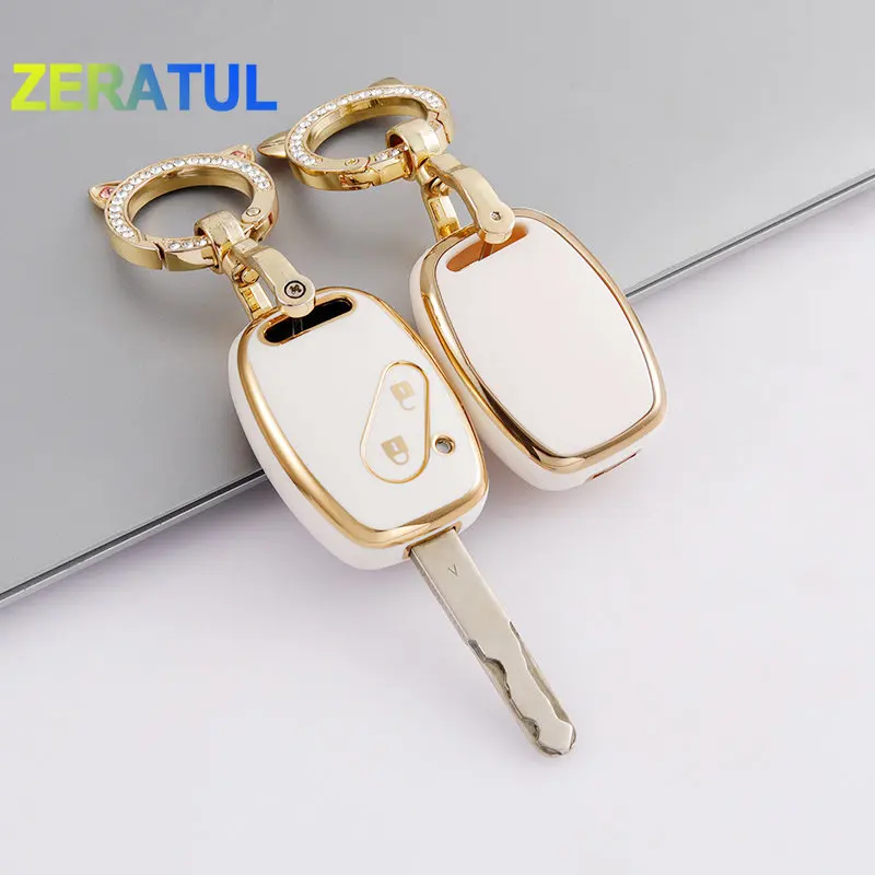 2 ปุ่ม TPU Auto Shell Fob พวงกุญแจสําหรับ Honda Fit CIVIC JAZZ Pilot Accord CR-V Freed Pilot StepWGN Insight ฝาครอบกุญแจรถ