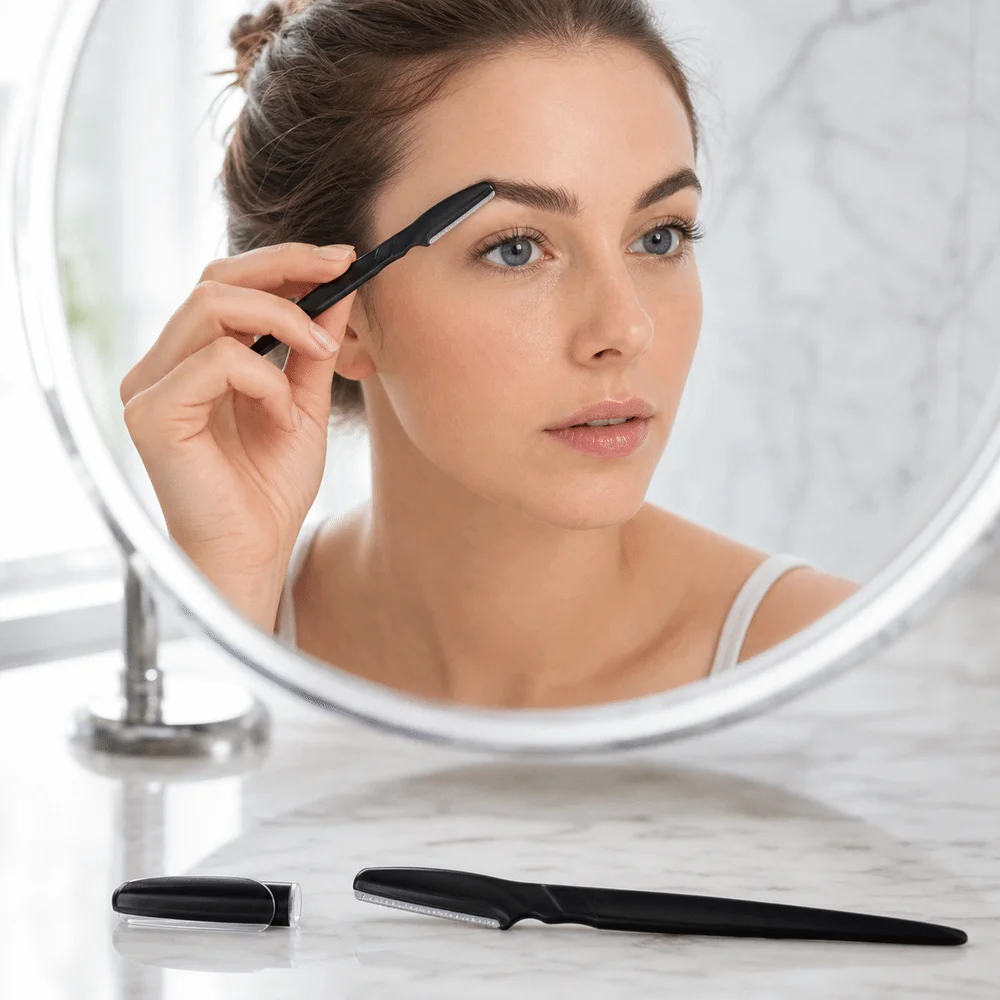 Safe with Protective Cover Face Razor Shaver Function Hair Trimmer Eyebrow Razor Compact Eyebrow Trimmer for Women and Men