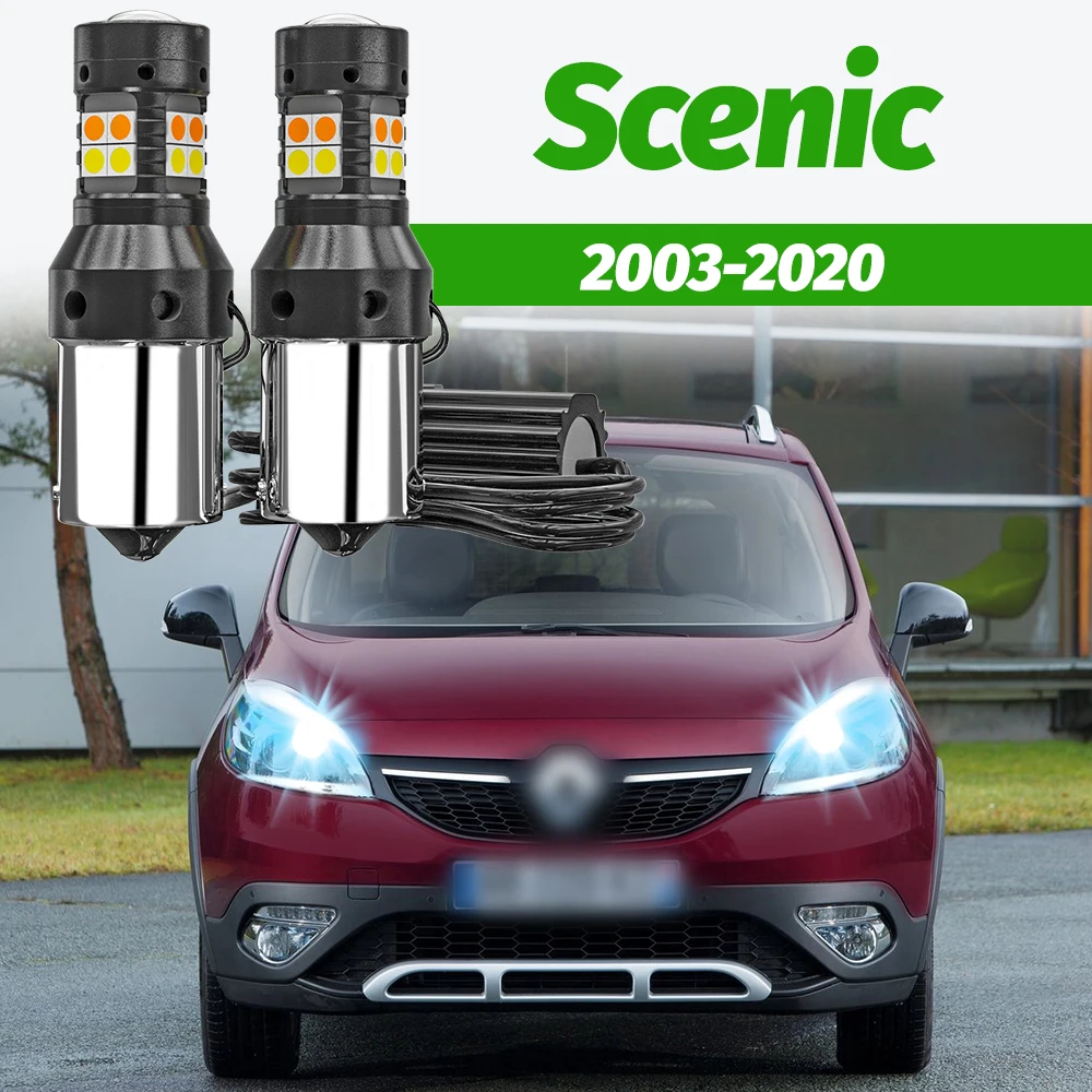 2 Stück Dual-Modus Blinker+Tagfahrlicht Zubehör LED DRL für Renault Scenic 2 3 4 2003-2020 2008 2009 2010 2015 2016